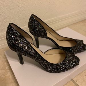 Kelly & Katie 9 Jubilee Black Glitter Heels